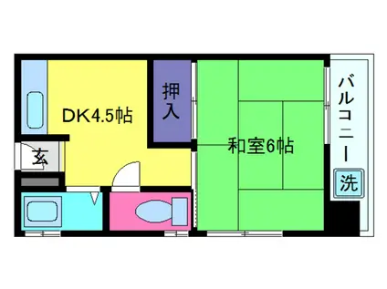 グリーンマンション(1DK/4階)の間取り写真