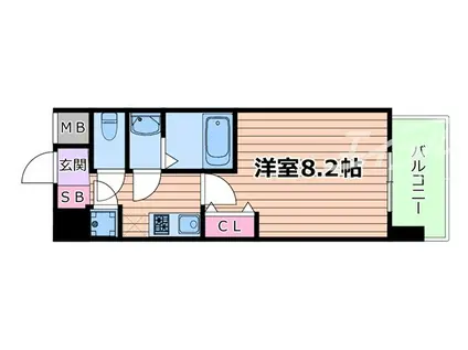 セレニテ江坂ミラク(1K/8階)の間取り写真