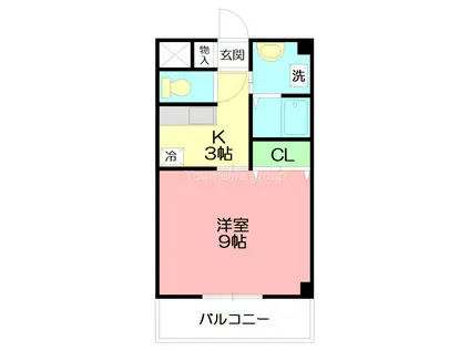 ケンハウス秦野駅南口マンション(1K/2階)の間取り写真