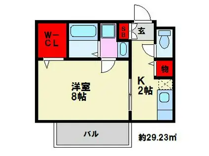 ベルメゾン和田(1K/1階)の間取り写真