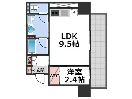 ルフォンプログレ堺筋本町タワーレジデンス(1LDK/11階)の間取り写真