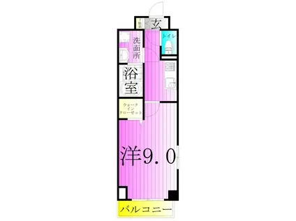 ＪＲ常磐線 亀有駅 徒歩5分 5階建 築8年(1K/4階)の間取り写真