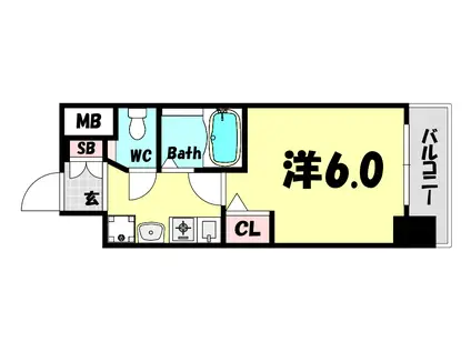 エステムコート神戸三宮山手センティール(1K/3階)の間取り写真