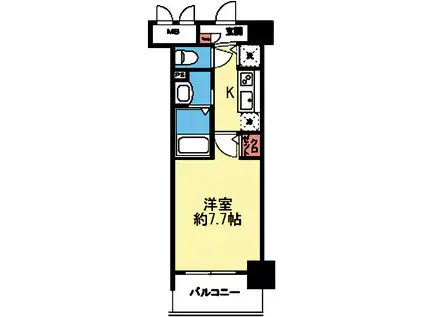 フェリース横濱(1K/3階)の間取り写真