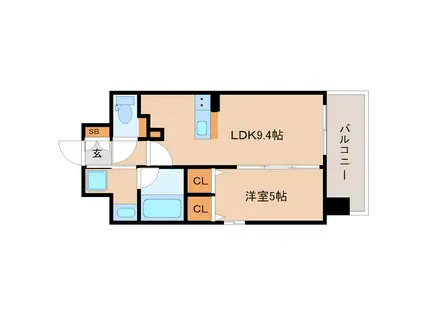 プレサンス昭和通ESRISE(1LDK/4階)の間取り写真