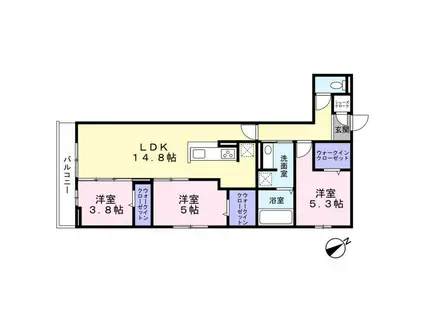 OESTE CASA(3LDK/3階)の間取り写真