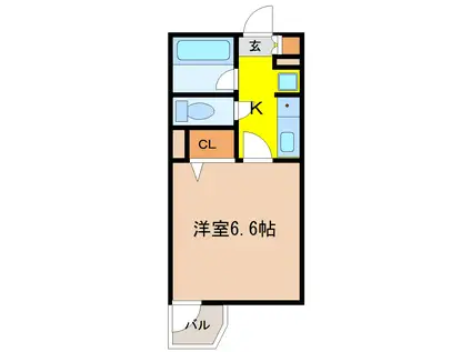パールハイム錦町(1K/3階)の間取り写真
