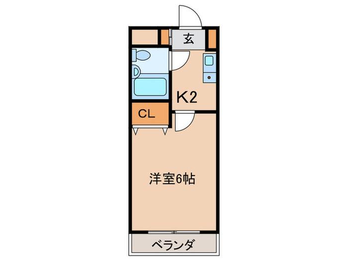 ライオンズマンション府中さくら通(1K/2階)の間取り写真