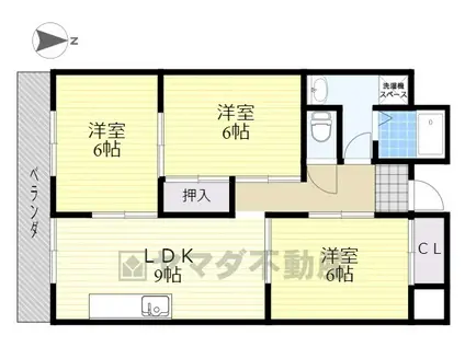 渡清ハイツ(3LDK/2階)の間取り写真