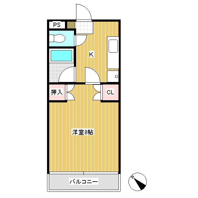 Mグリーンパーク(1K/2階)の間取り写真