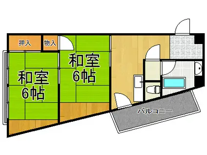 コーポヤオゼン(2DK/4階)の間取り写真