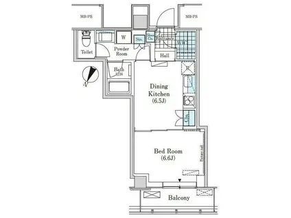 メルクマール京王笹塚レジデンス(1DK/10階)の間取り写真