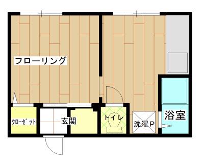 阪口マンション(1K/3階)の間取り写真