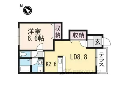 フローラルコートDS(1LDK/1階)の間取り写真