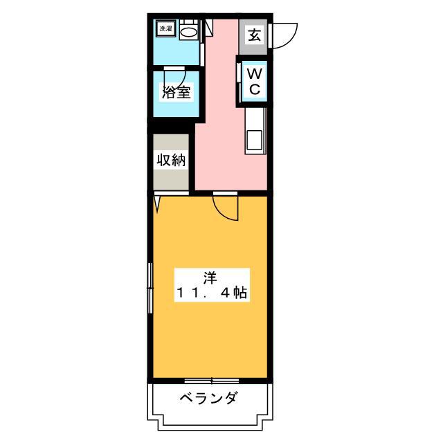 IRIS RESIDENCE稲川(1K/5階)の間取り写真