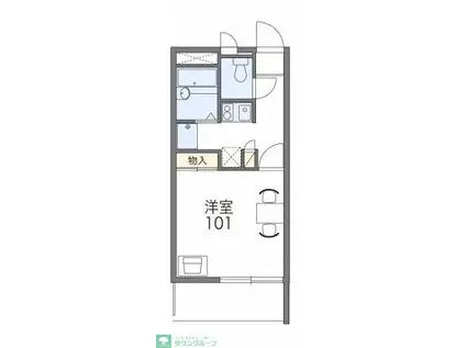 レオパレスウイング城南(1K/2階)の間取り写真