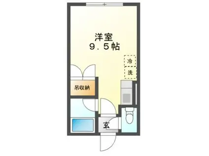 ＪＲ室蘭本線 鷲別駅 徒歩20分 2階建 築38年(ワンルーム/1階)の間取り写真