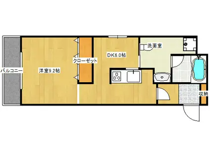 DER STRADA.Y2 ふじみ(1DK/13階)の間取り写真