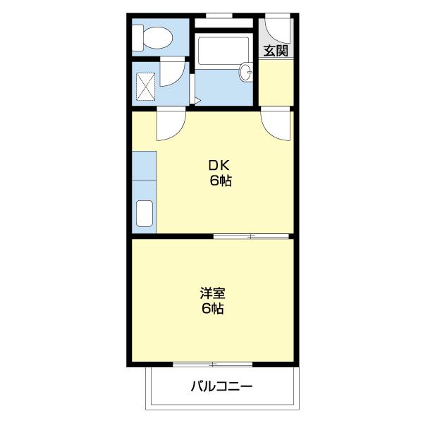 シャンティイ中ノ島(1DK/3階)の間取り写真