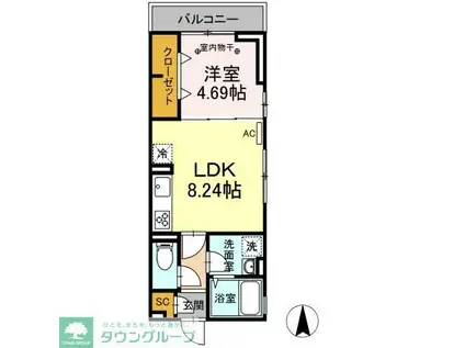 GRANDEUR中葛西(1LDK/1階)の間取り写真