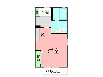 マロングレイス(ワンルーム/1階)の間取り写真