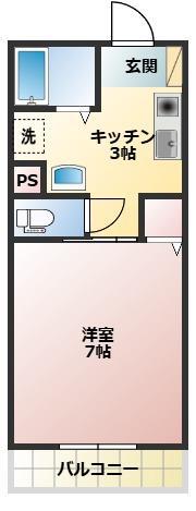 STELLA BASE(1K/2階)の間取り写真