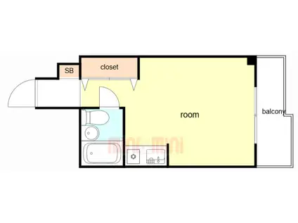 学が丘カレッジハイツ(1K/3階)の間取り写真