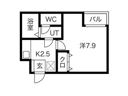 A-LEGATO鳥居西通(1K/1階)の間取り写真