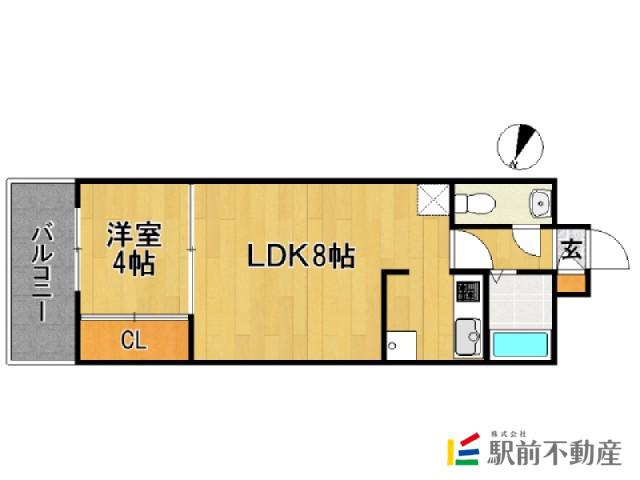 エステート・モア シャトー薬院(1LDK/11階)の間取り写真