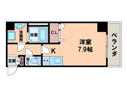 エグゼ天王寺II(1K/8階)の間取り写真
