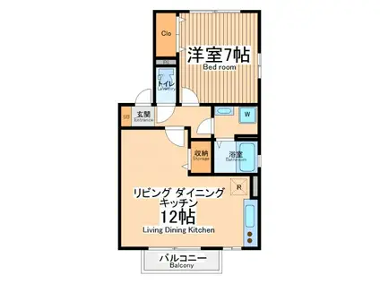 グレースヒル(1LDK/2階)の間取り写真