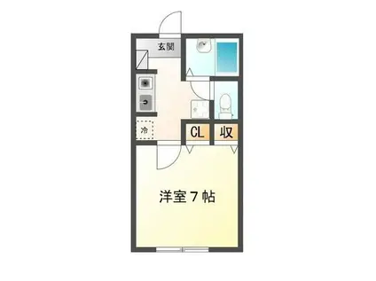 ルミエール21(1K/2階)の間取り写真