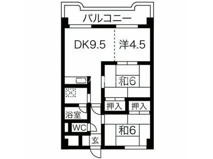 エクセル恵友(3LDK/4階)の間取り写真