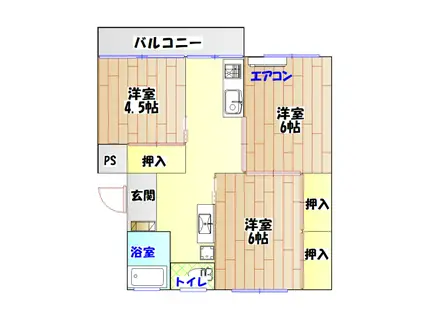 丸高桑野ビル東(3K/4階)の間取り写真