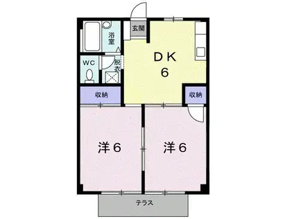 ハイツISHIGURO(2DK/1階)の間取り写真