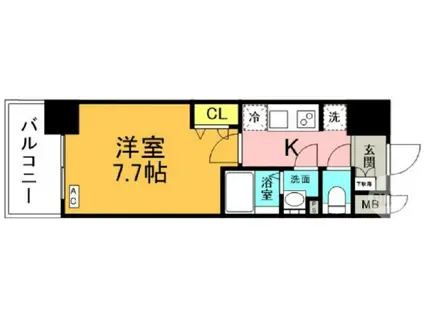 SOPHIA COURT鳳(1K/3階)の間取り写真