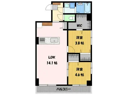 DANビル(2LDK/3階)の間取り写真
