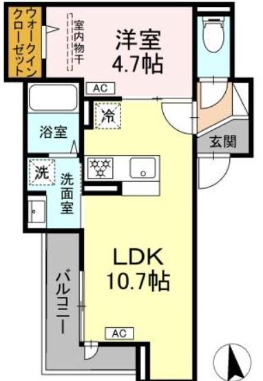 セレスティア豊島N(1LDK/3階)の間取り写真