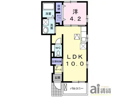 アーク・ガーデン(1LDK/1階)の間取り写真