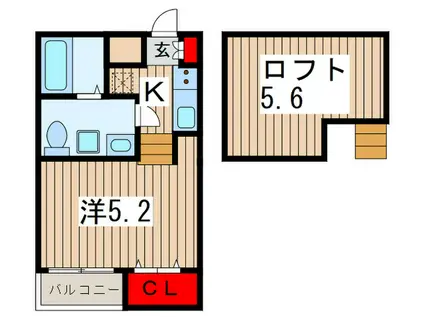 ソラーナ天台(1K/1階)の間取り写真
