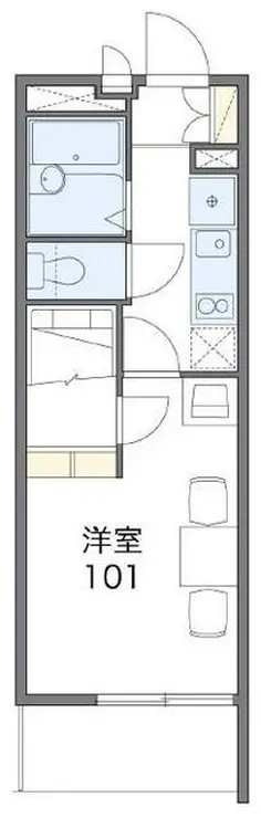 レオパレスハッピーブリッジ 1階階 間取り