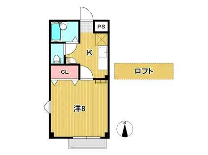 メゾンドラシャンス1970(1K/2階)の間取り写真