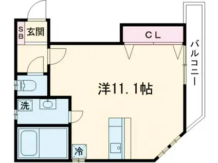 ラセットストーン(ワンルーム/2階)の間取り写真