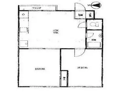 コーポベルン(2LDK/2階)の間取り写真