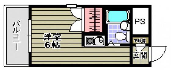 プラスパー東雲(ワンルーム/3階)の間取り写真