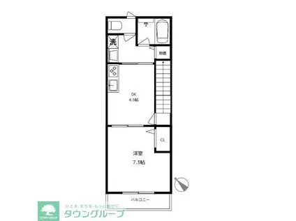 LUCENT・K(1DK/2階)の間取り写真