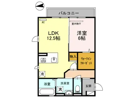 サウスメゾンジャスミン(1LDK/3階)の間取り写真
