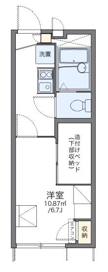 レオパレスアクアブルー青谷(1K/1階)の間取り写真
