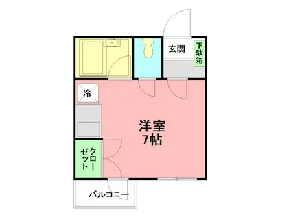 うさみハイツ(ワンルーム/3階)の間取り写真