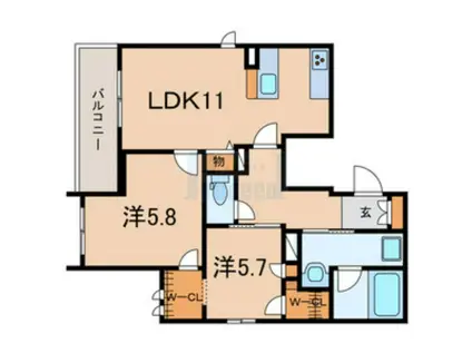 シャーメゾン南大塚(2LDK/3階)の間取り写真